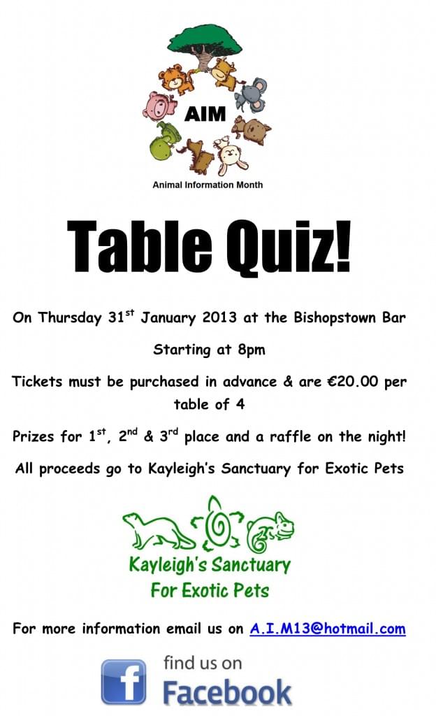Table Quiz Poster
