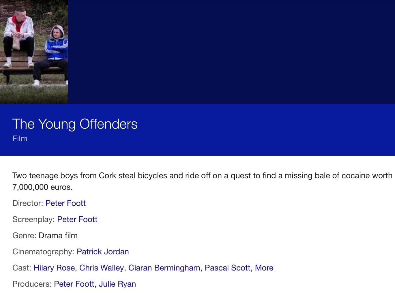 Congratulations to Film graduate Peter Foott on his debut film The Young Offenders