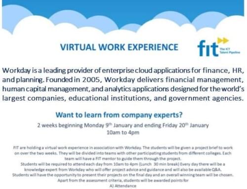 Virtual Work Experience-in conjunction with WorkDay and FIT